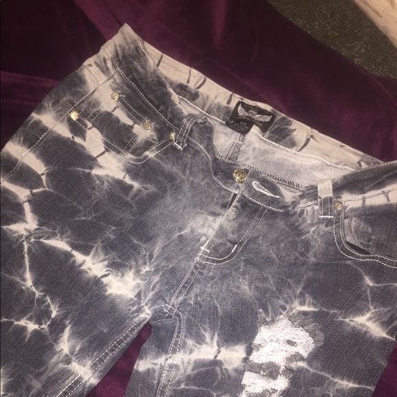 Ripped bleach washed pants - Picture 1 of 4